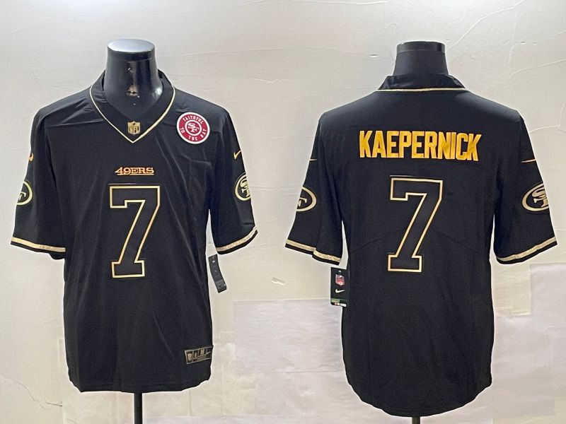Men San Francisco 49ers #7 Kaepernick Black Gold Throwback 2024 Nike Limited NFL Jersey style 4->san francisco 49ers->NFL Jersey